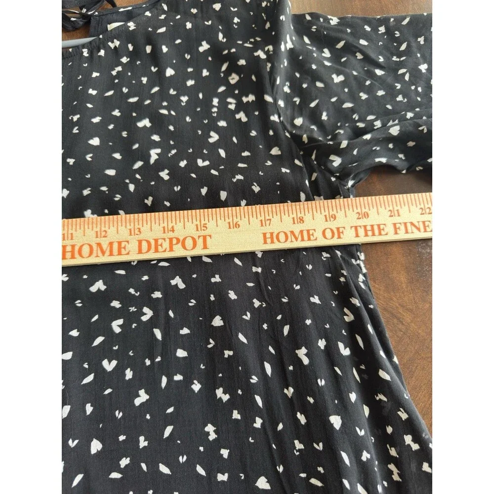 Cloth & Stone | Anthropologie Black Print Dress Medium short sleeve